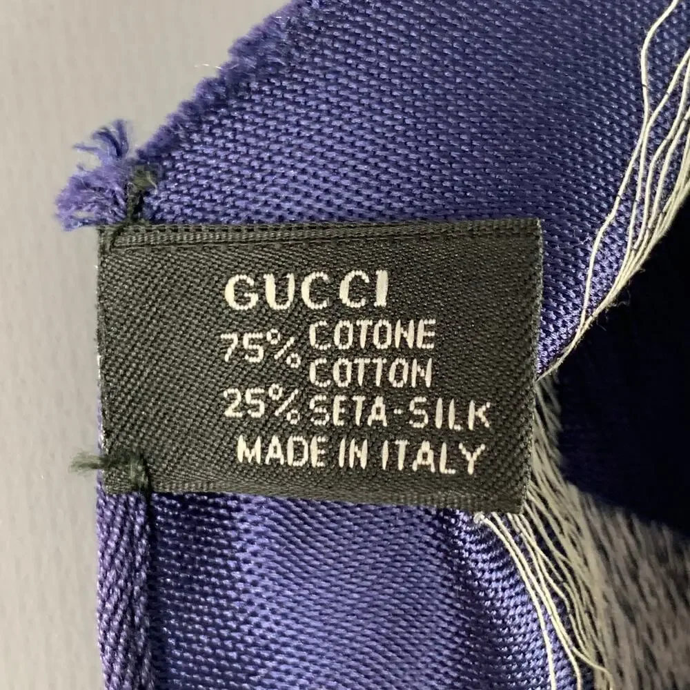 GUCCI Grey Navy Orange Stripe Skinny Silk Tie